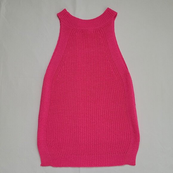 Anniewear Womens Halter Neck Sleeveless Pink Knit Sweater Tank Top Size Small - Picture 8 of 8